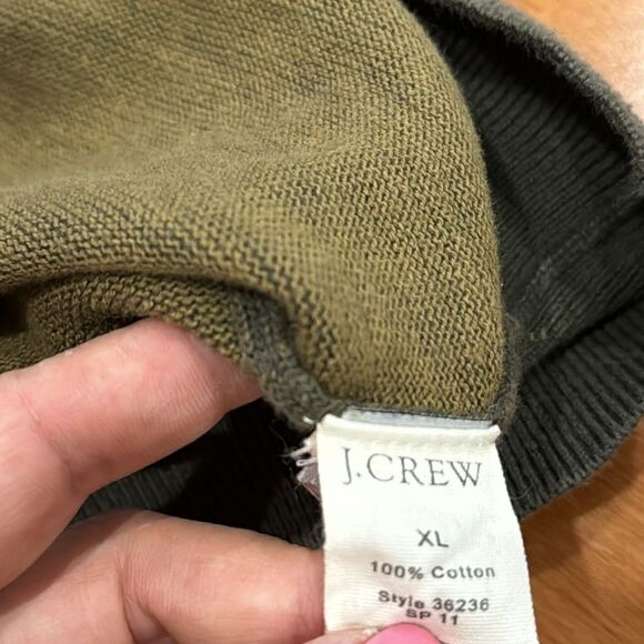 J. Crew Heathered Green Vintage Look 100% Cotton V-Neck Sweater Men's XL - Picture 7 of 9
